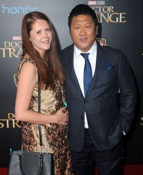 Benedict Wong with his pregnant wife back in 2016